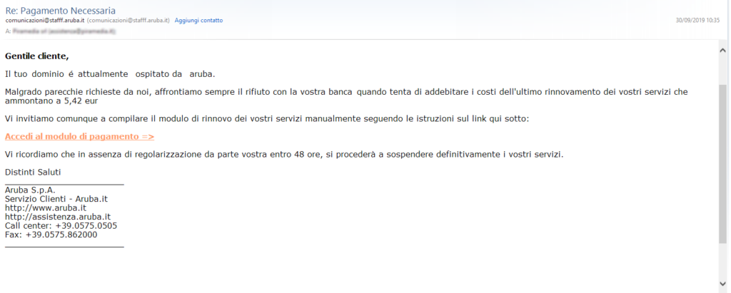 mail aruba false